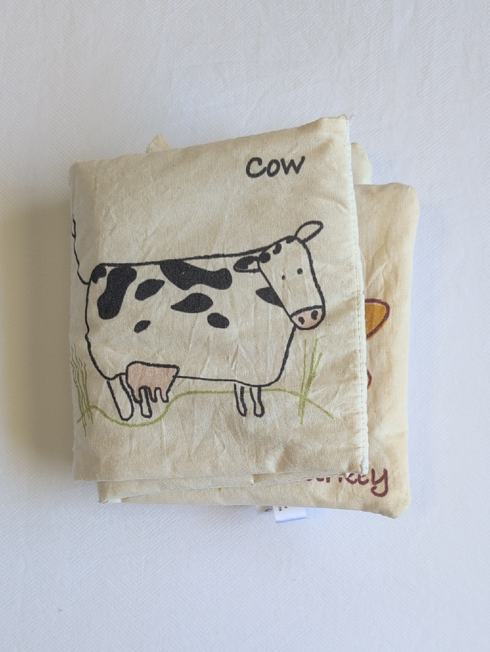 coco village farm animals natural cotton crinkle baby infant sensory cloth book - Picture 2 of 8
